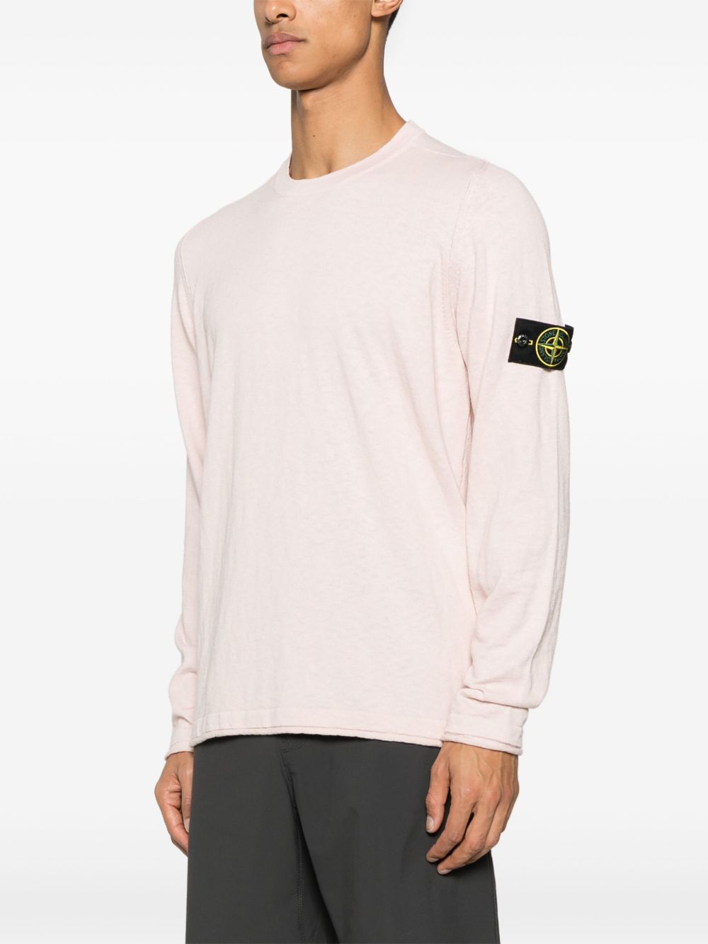 STONE ISLAND -pull en maille fine rose antique