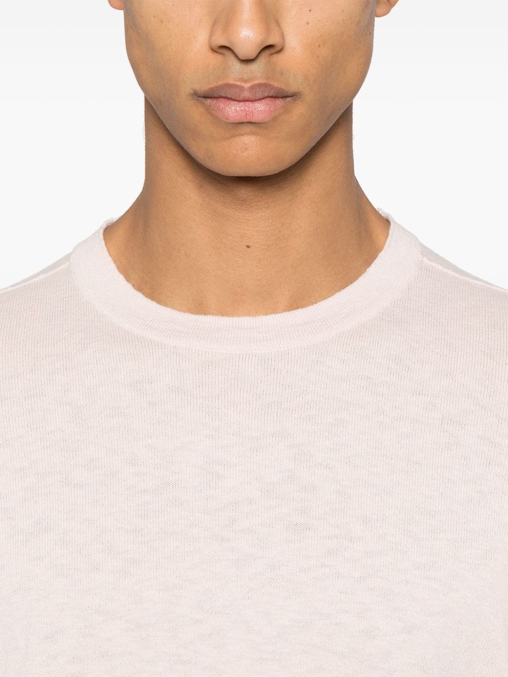 STONE ISLAND -pull en maille fine rose antique
