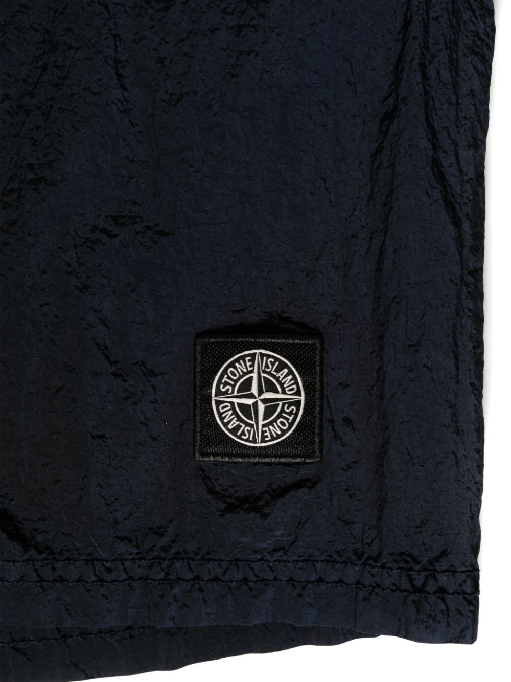 STONE ISLAND - SHORT DE BAIN A DESIGN FROISSE Bleu marine