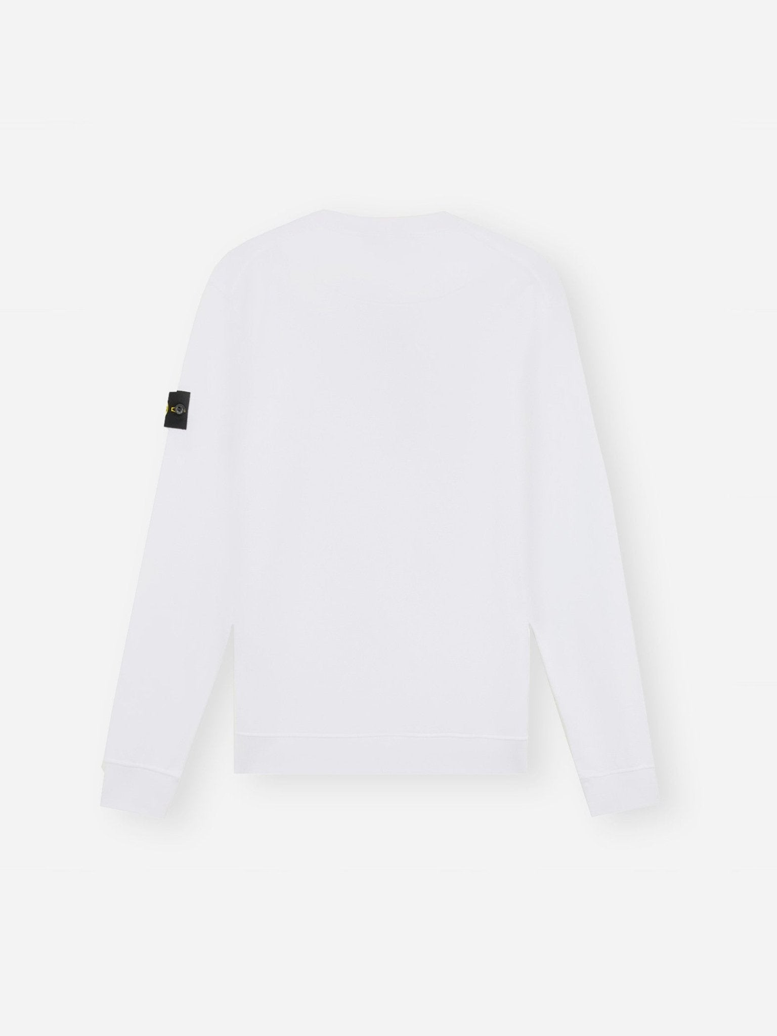 STONE ISLAND - Sweat-shirt ras-du-cou à détails côtelés Blanc