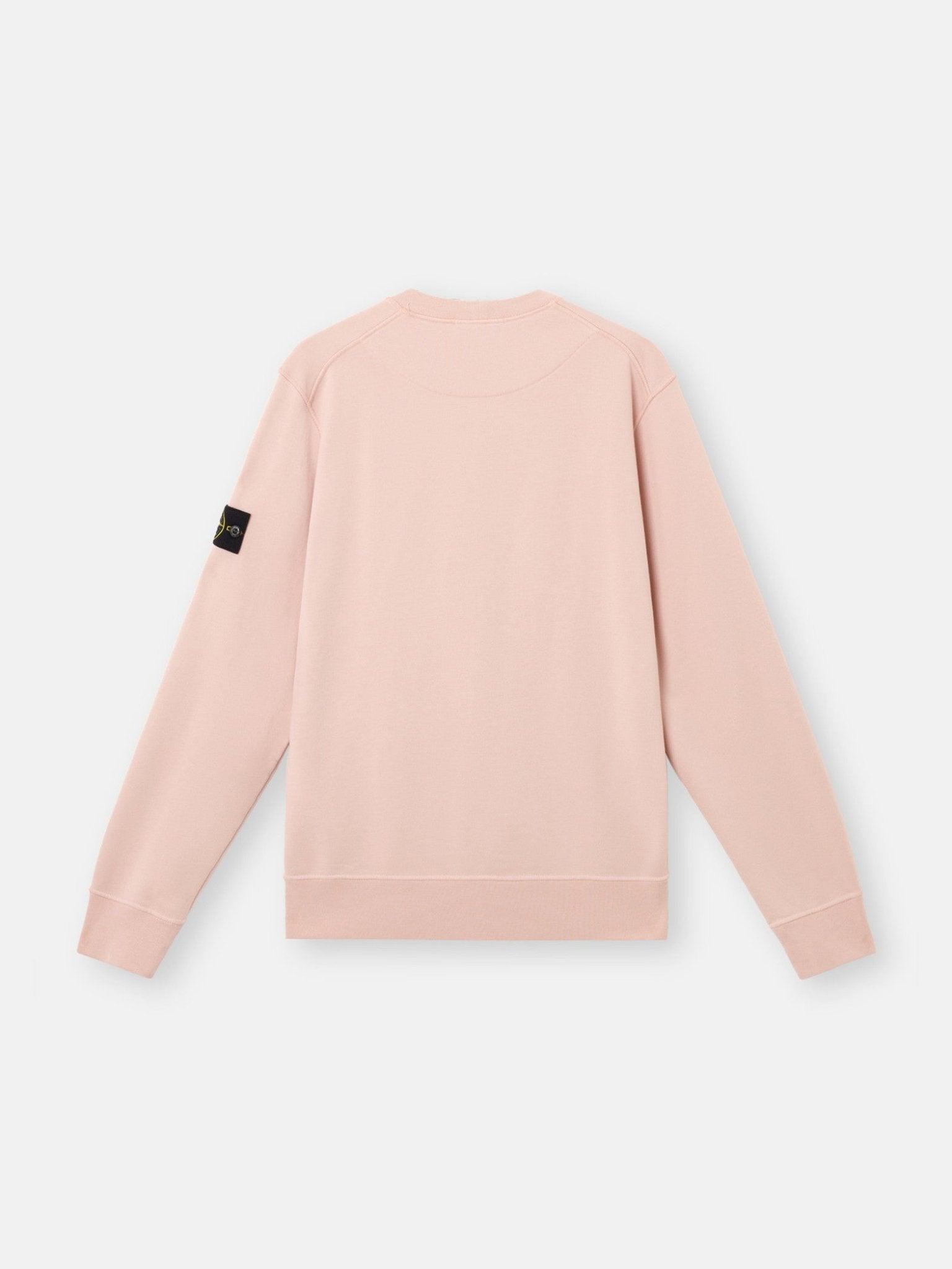 STONE ISLAND - Sweat-shirt ras-du-cou à détails côtelés Rose