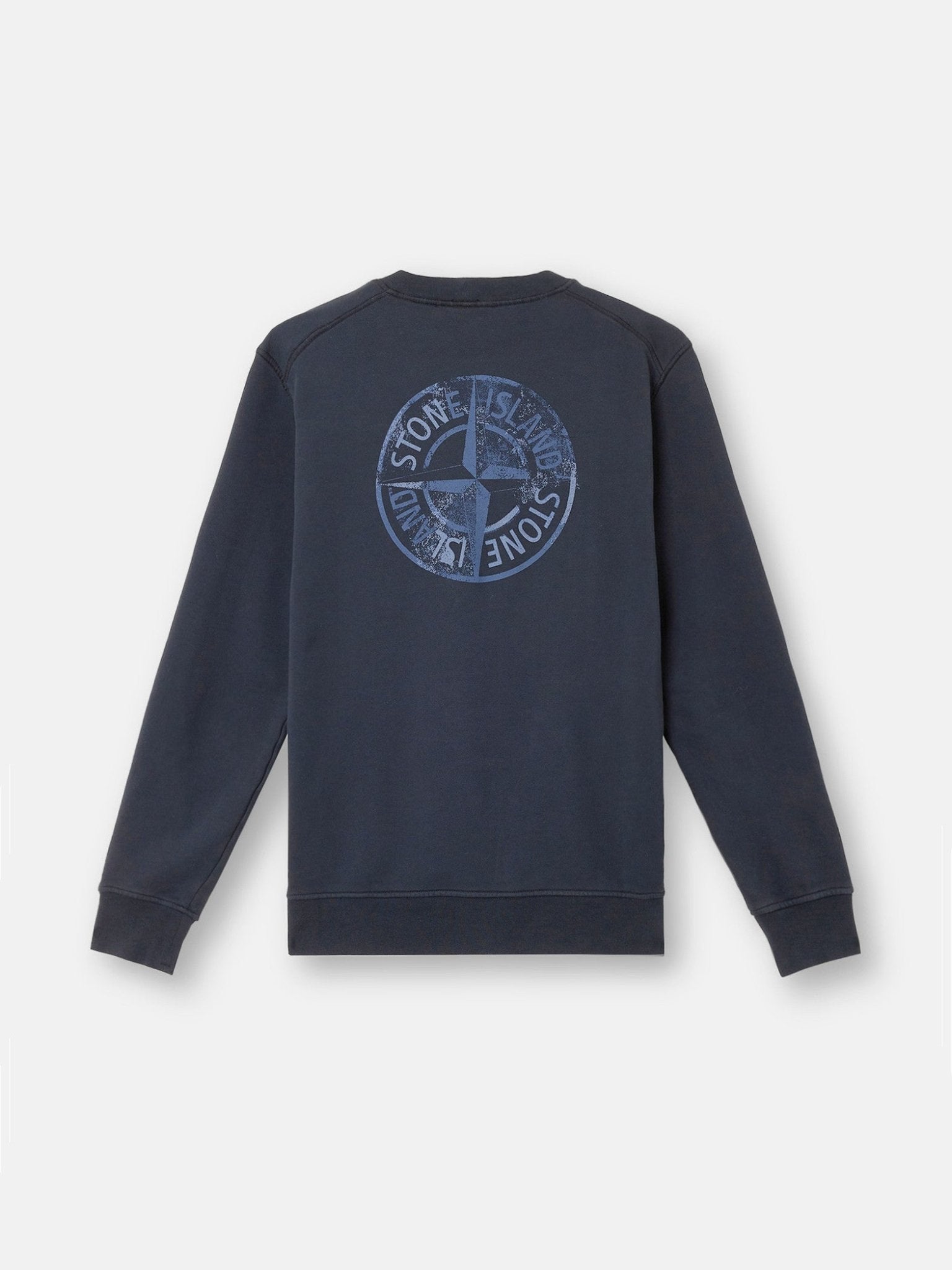 STONE ISLAND - Sweat-shirt ras-du-cou avec imprimé « Institutional Five » Bleu marine