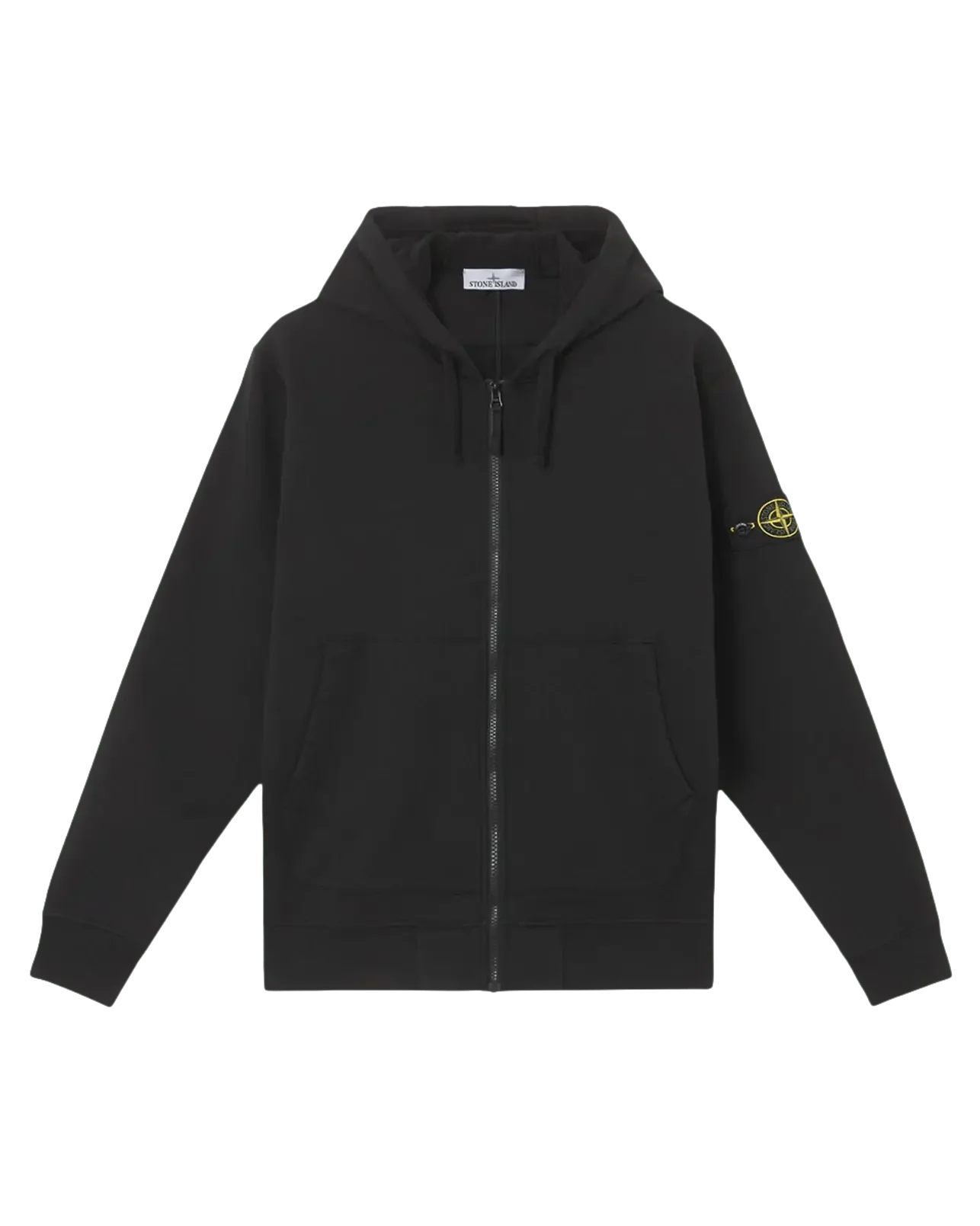 STONE ISLAND - Sweat-shirt zippé doté de capuche à cordon de serrage Noir