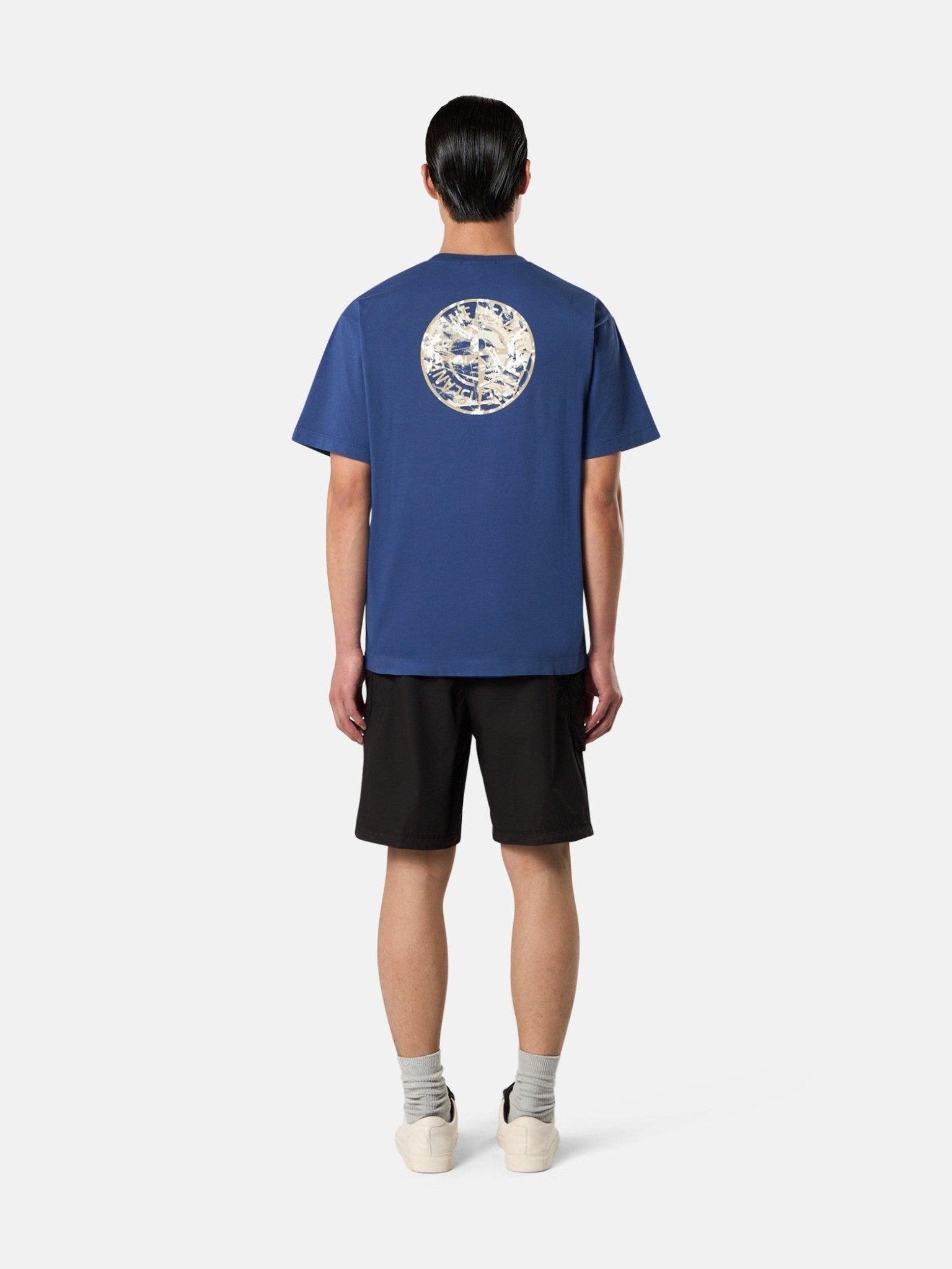 STONE ISLAND - T-shirt à manches courtes avec imprimé Bleu