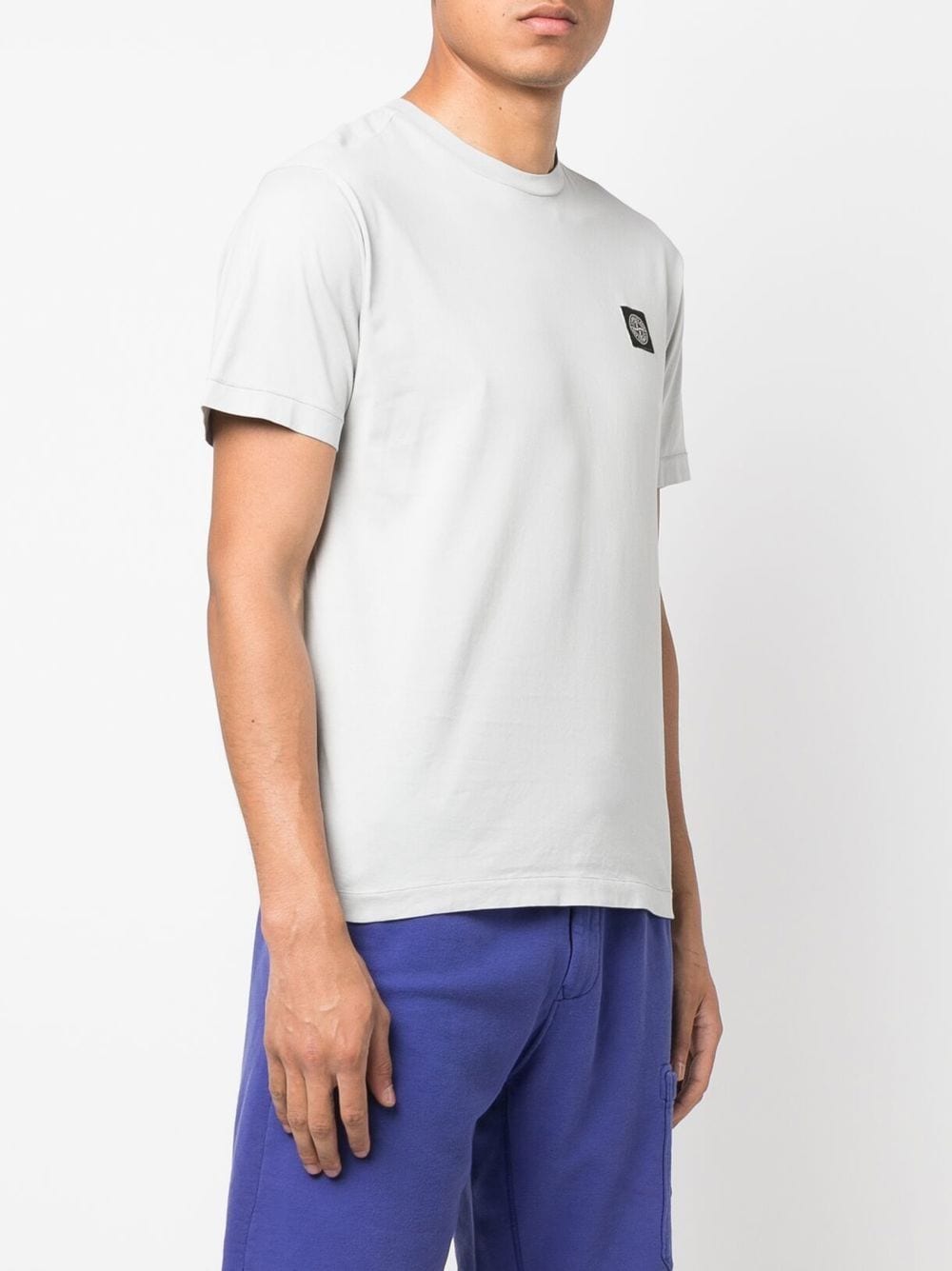 Stone Island T-shirt blanc en coton à motif compass