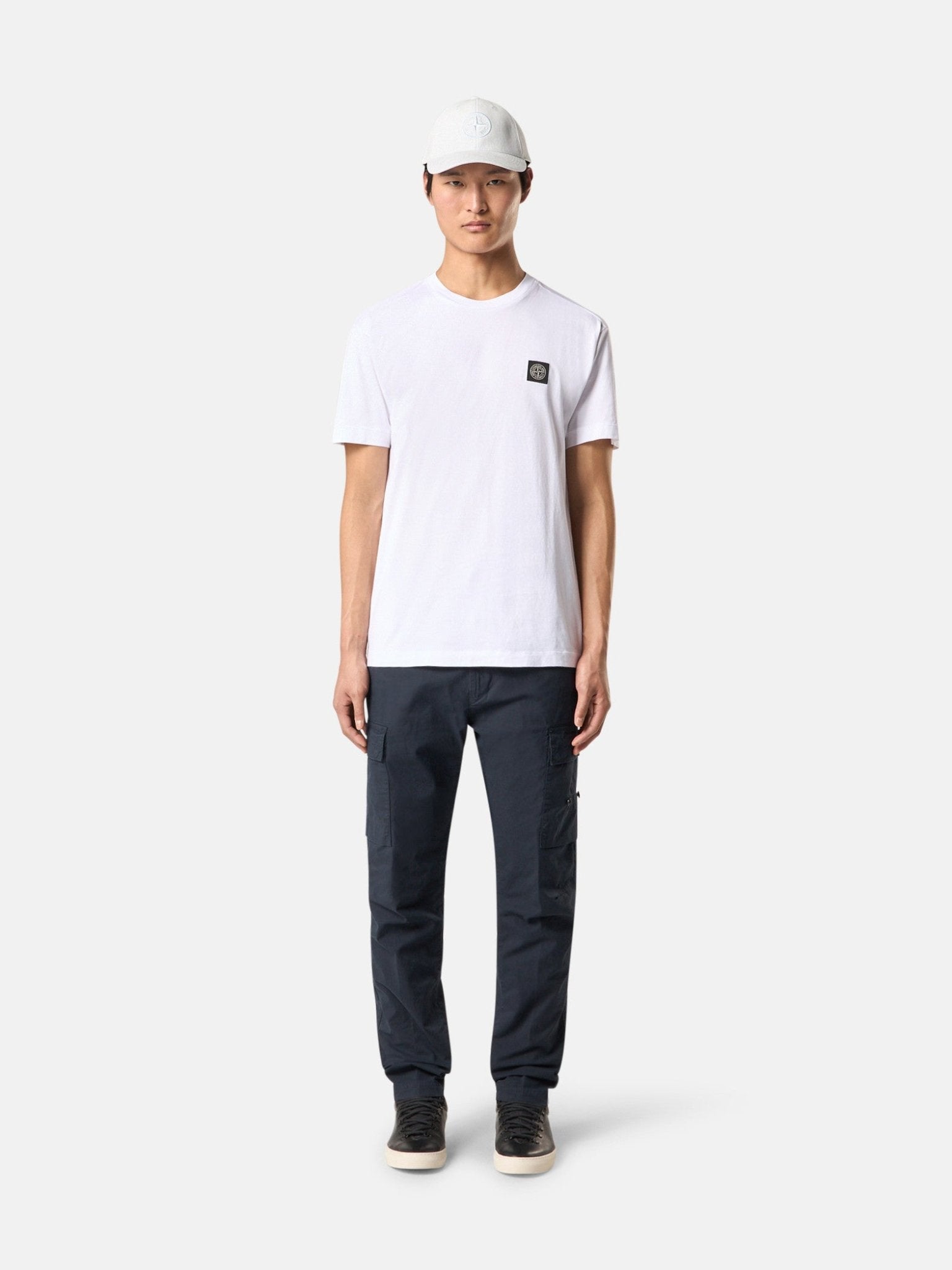 STONE ISLAND - T-shirt coupe slim avec écusson-logo Compass Blanc
