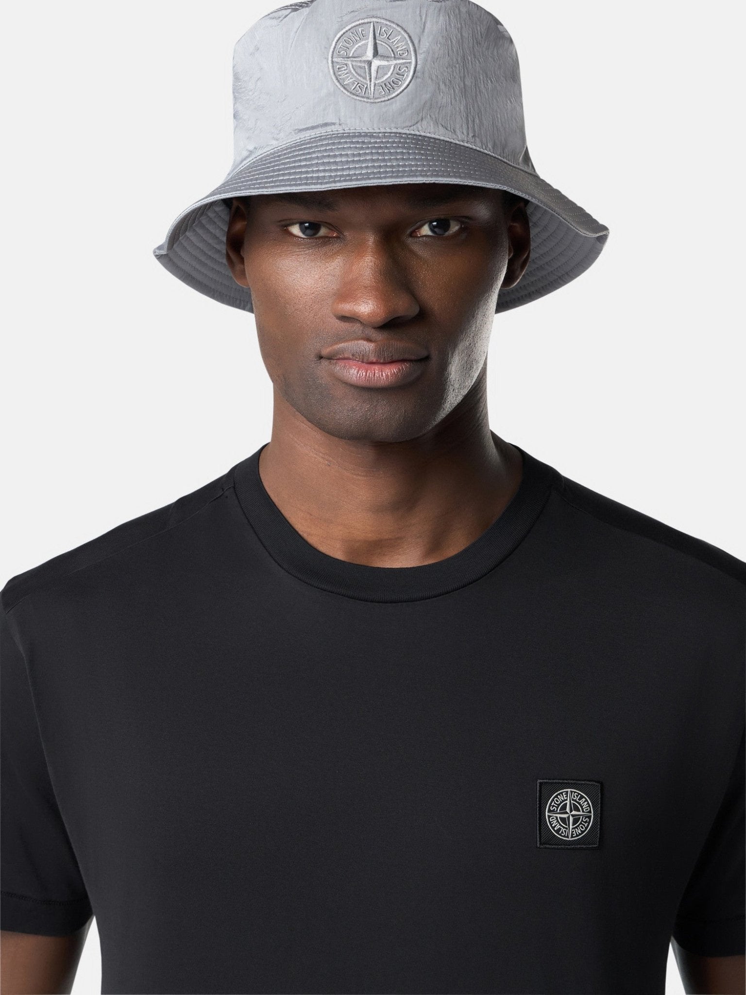 STONE ISLAND - T-shirt coupe slim avec écusson-logo Compass Noir