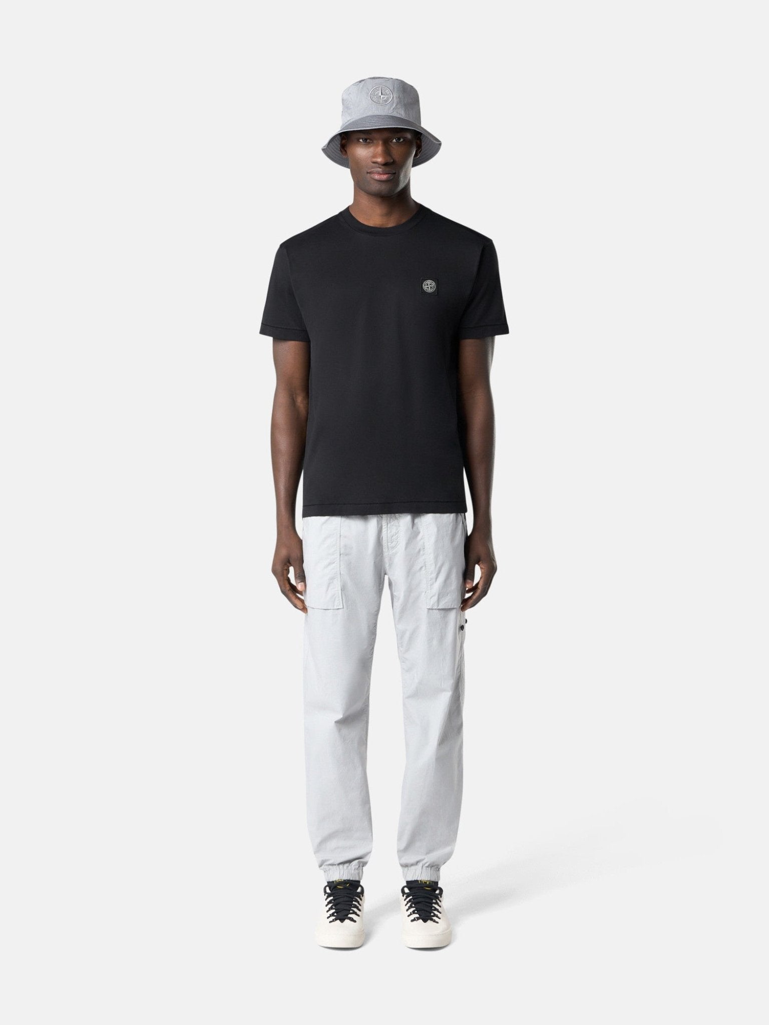 STONE ISLAND - T-shirt coupe slim avec écusson-logo Compass Noir