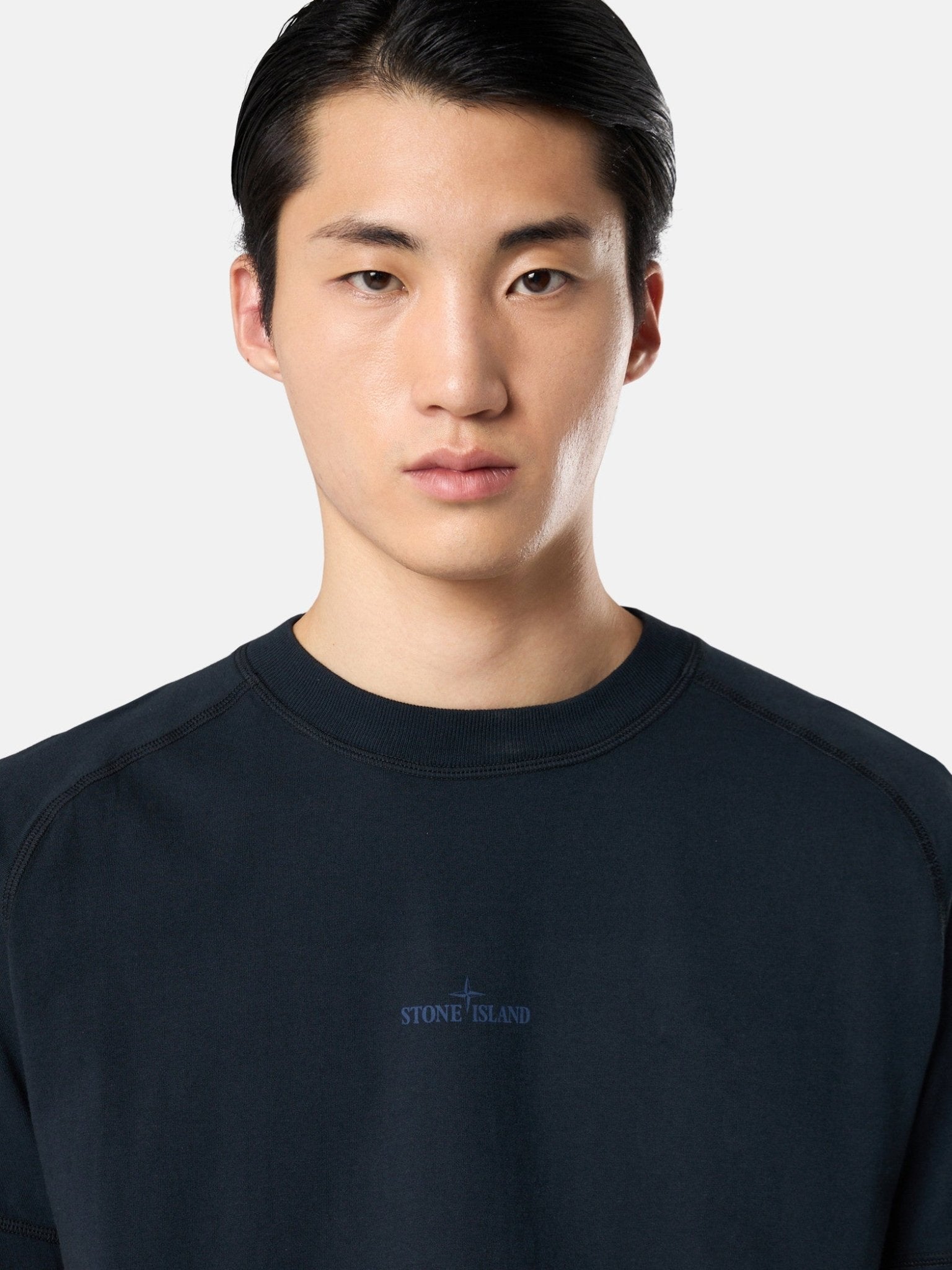 STONE ISLAND - T-shirt coupe slim avec imprimé Bleu marine