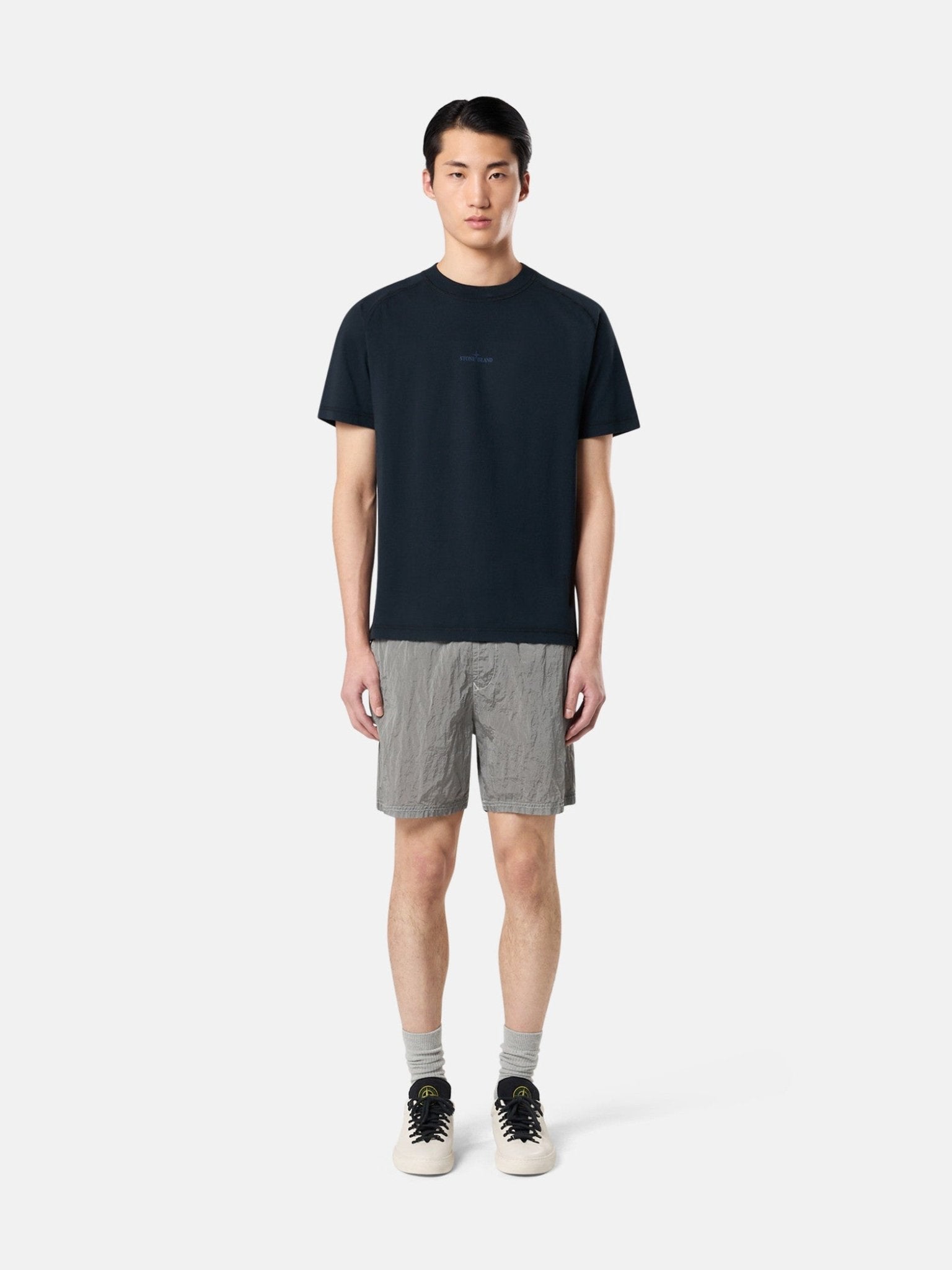 STONE ISLAND - T-shirt coupe slim avec imprimé Bleu marine