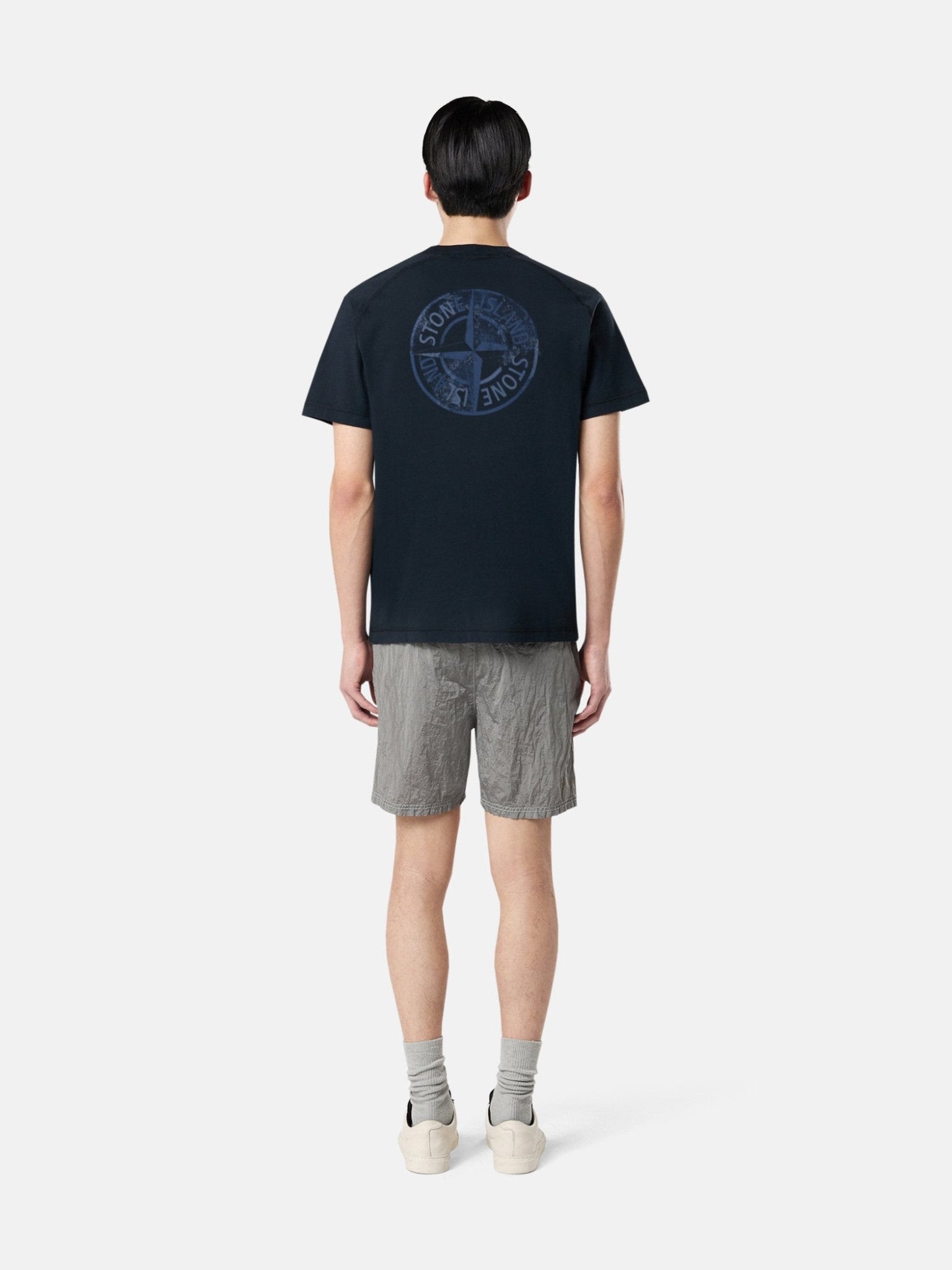 STONE ISLAND - T-shirt coupe slim avec imprimé Bleu marine