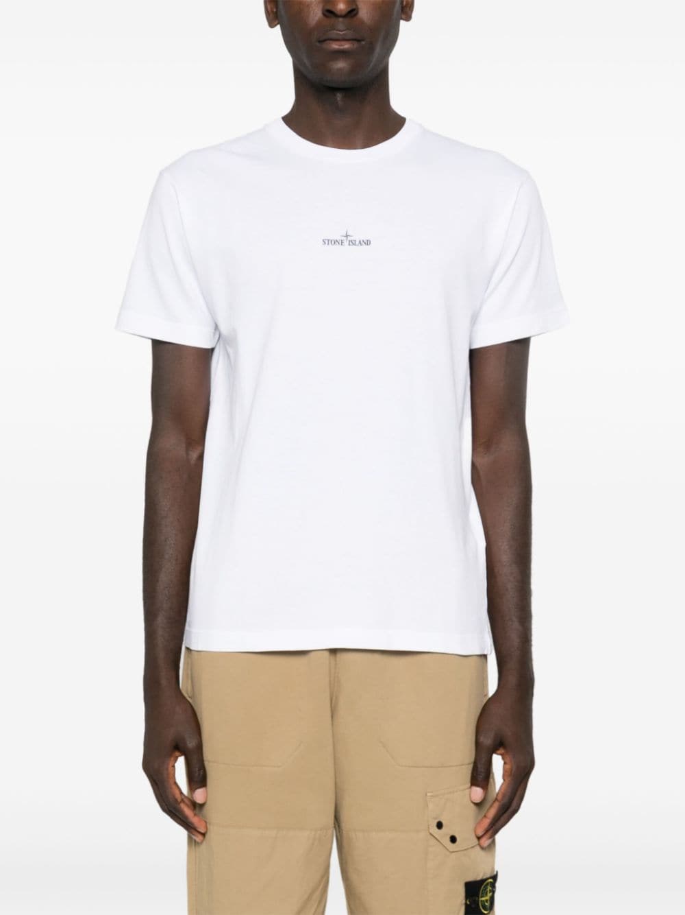 Stone Island - T Shirt white à logo