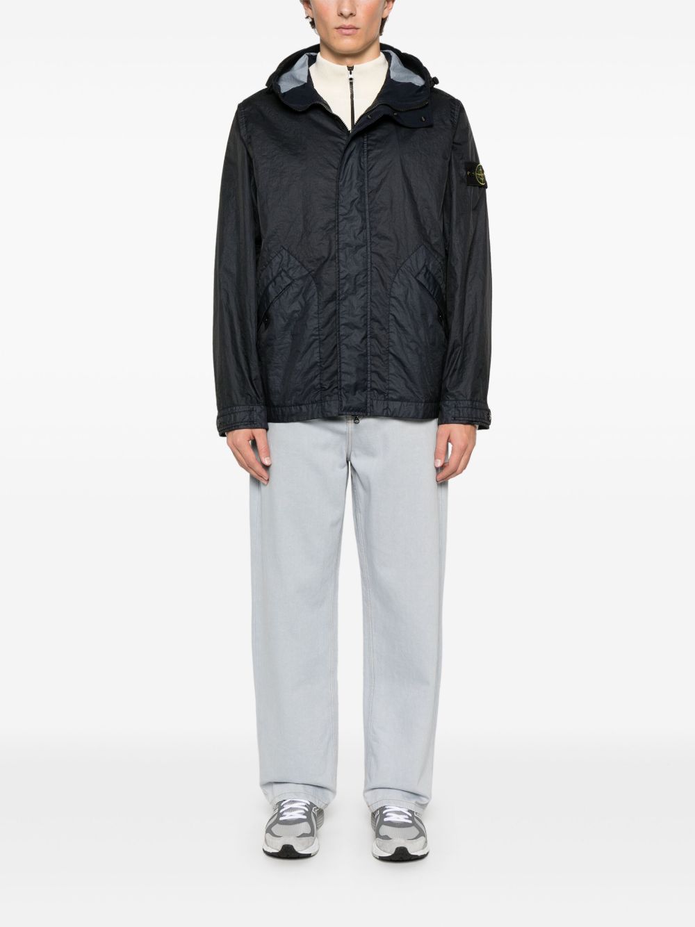 STONE ISLAND - veste matelassée à patch Compass bleu marine